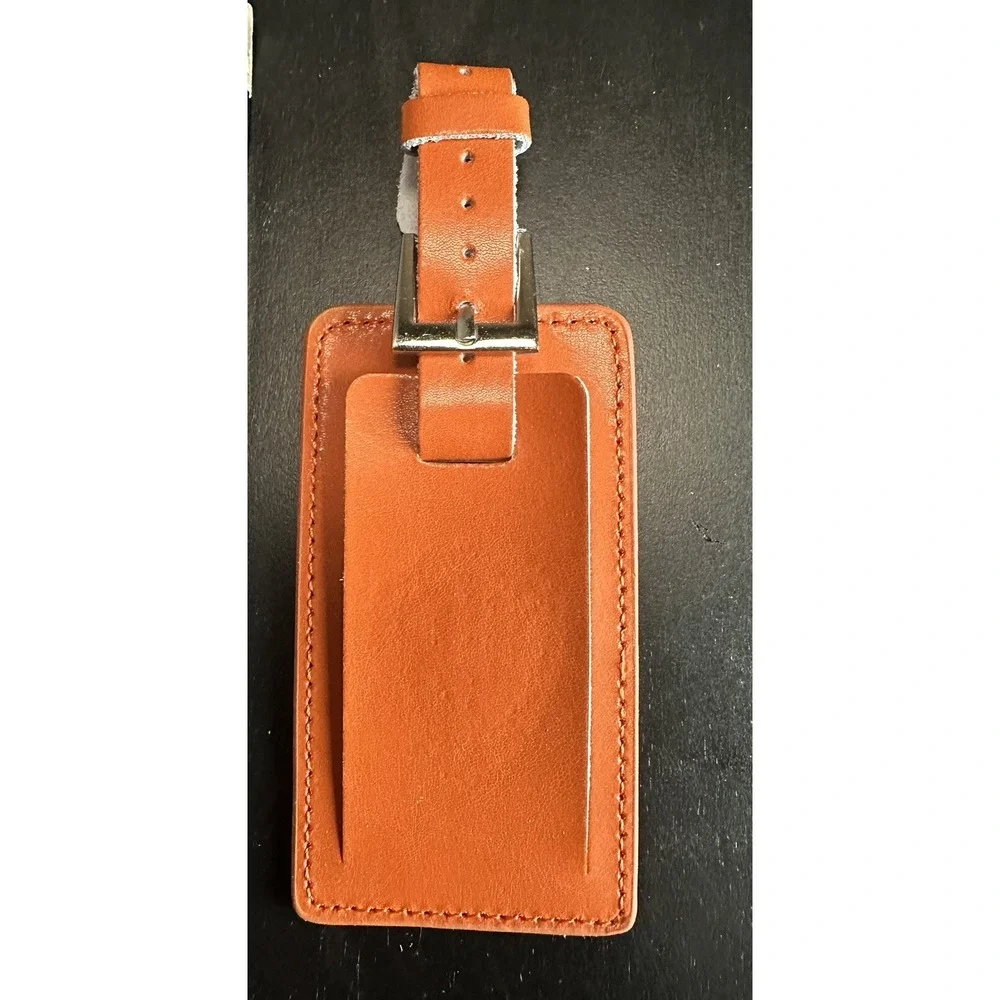 Rare Warner Brothers studios WB‎ promotional crew leather luggage tag Orange
